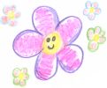 A smiley happy flower and it's ickle helpers